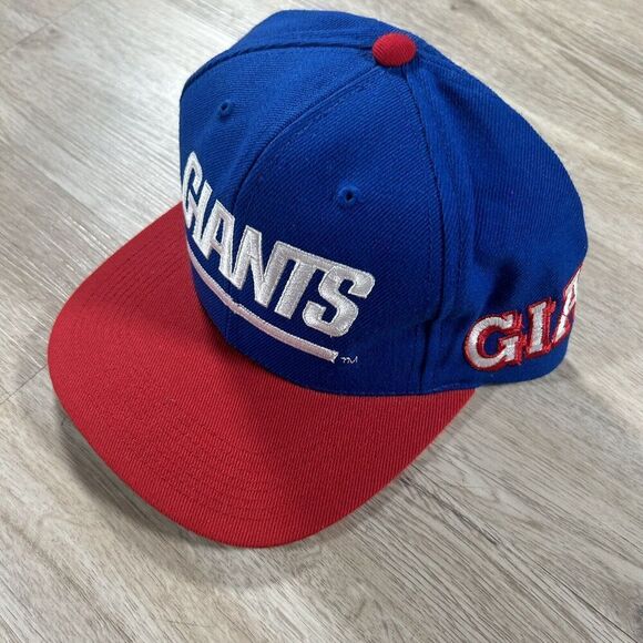 Vintage Sports Specialties New York Giants Hat Snapback NFL Side Wave Wool Blue - Picture 7 of 8